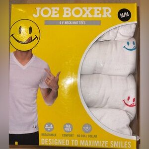 Joe Boxer Box Of Four V-neck Knit Tees Size Medium Designed To Maximize Smiles